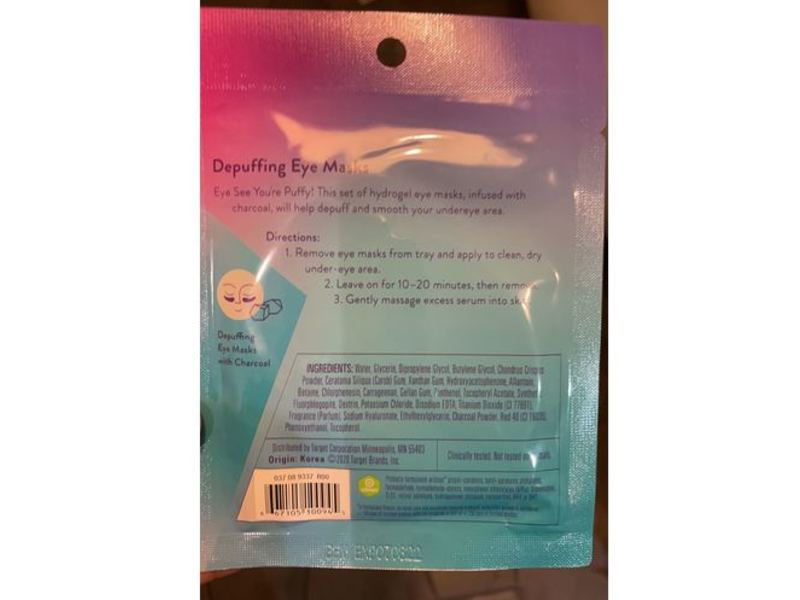 Target Depuffing Eye See You're Puffy Eye Masks, Charcoal, 0.14 oz/4 g, 2 Count