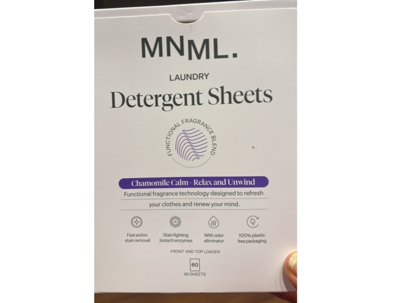 MNML. Laundry Detergent Sheets, Chamomile Calm Relax And Unwind, 60 Count