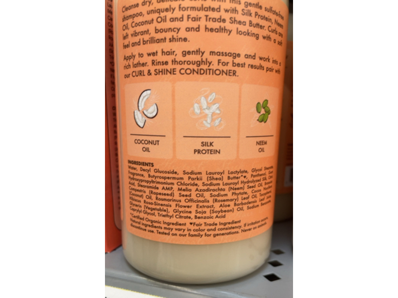 SheaMoisture Curl & Shine Shampoo, Coconut & Hibiscus, 13 fl oz /384 mL