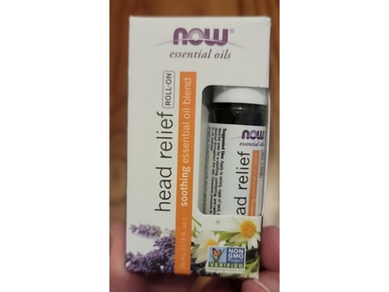 Now Essential Oils Head Relief Roll On, Lavender, 03 fl oz/10 mL