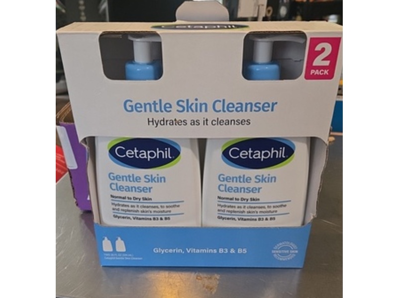 Cetaphil Gentle Skin Cleanser, Normal To Dry Skin, 20 fl o/591 mL, Pack Of 2
