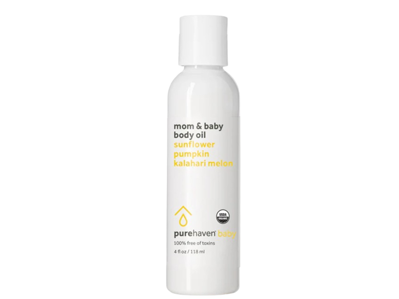 Purehaven Baby Mom & Baby Body Oil, Sunflower + Pumpkin + Kalahari Melon, 4 fl oz/118 mL