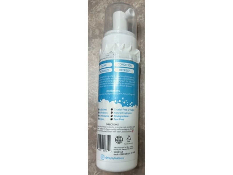 Mighty Mutt Waterless Shampoo, Fresh Breeze, 8.0 fl oz/237 mL