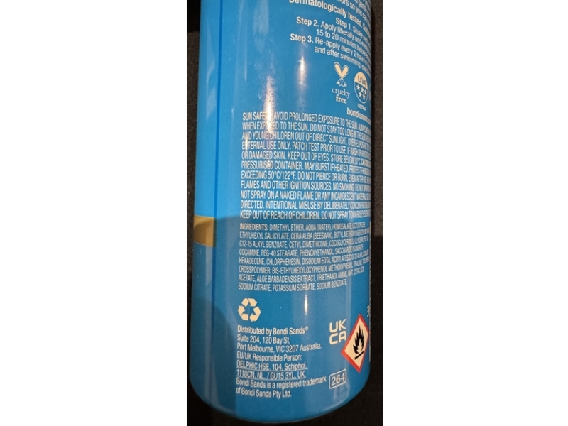 Bondi Sands High Protection Sunscreen Water Resistant Spray, SPF 30, 6.52 fl oz/160 g