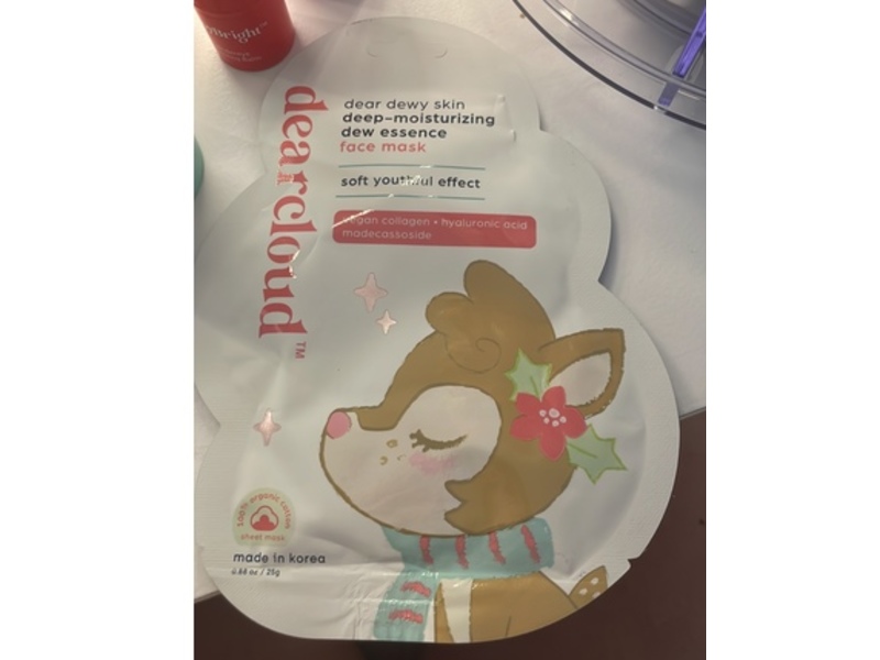 Dear Cloud Dewy Skin Deep-Moisturizing Dew Essence Face Mask, 0.88 oz/25 g