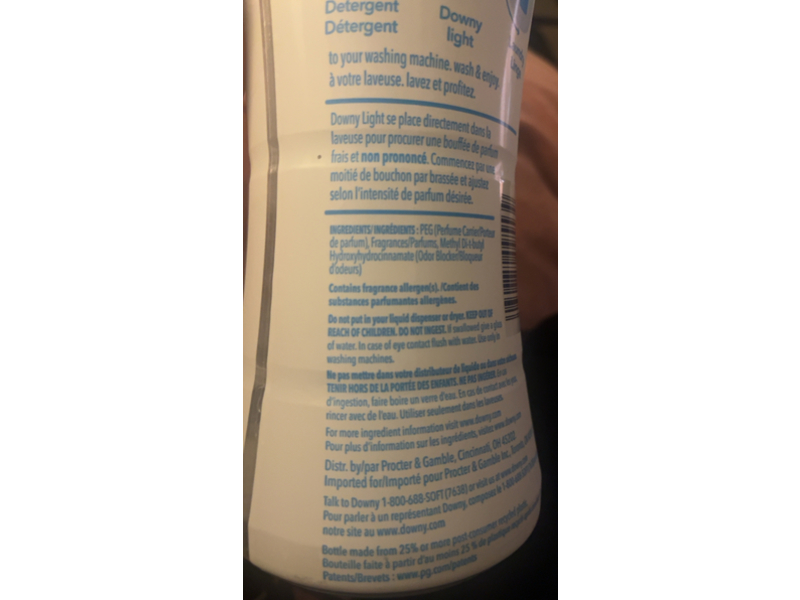 Downy Light In Wash Scent Booster, Ocean Mist, 12.2 oz/345 g