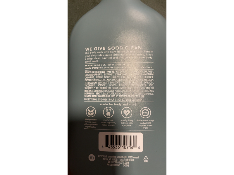 Method Men Body Wash, Sea + Surf, 28 fl oz/828 mL