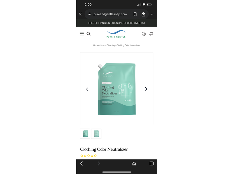 Pure & Gentle Clothing Odor Neutralizer, 12 fl oz/0.95 L