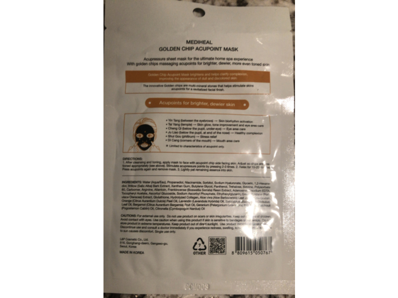 Mediheal Golden Chip Acupoint Mask, 0.84 fl oz/125 mL, Pack Of 5