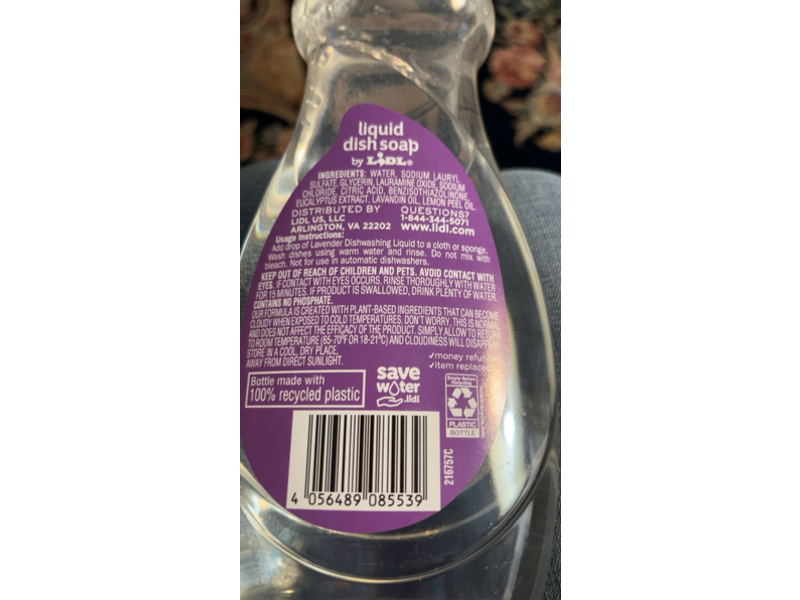 Lidl Liquid Dish Soap, Lavender, 25 fl oz/739 mL