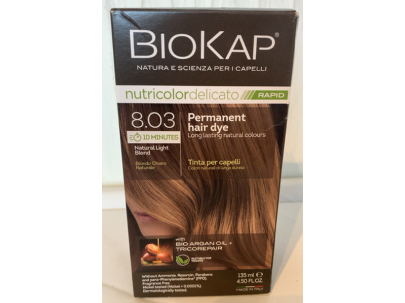 BioKap Permanent Hair Dye, Natural Light Blonde, 4.50 fl oz/135 mL