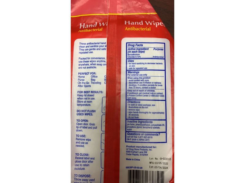 Lil' Drug Store Antibacterial Hand Wipes, 30 Count