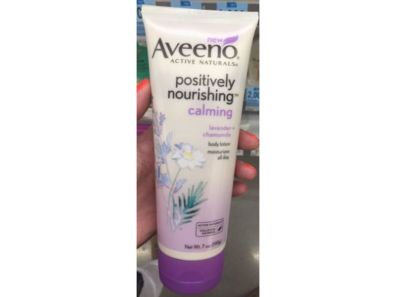 Aveeno Positively Nourishing Calming Lotion, Lavender + Chamomile, 7 fl oz/198 mL