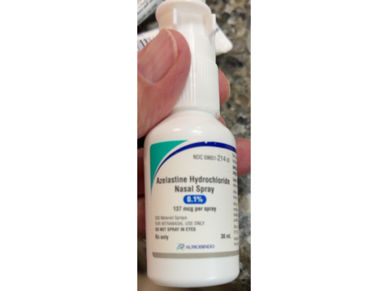 Azelastine Hydrochloride Nasal Spray 0.1%, 30 mL, Aurobindo (Rx)
