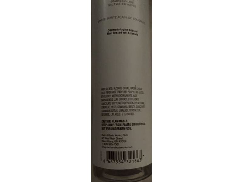 Bath & Body Works Fine Fragrance Mist, Cocunut Lime, 8 fl oz/236 mL