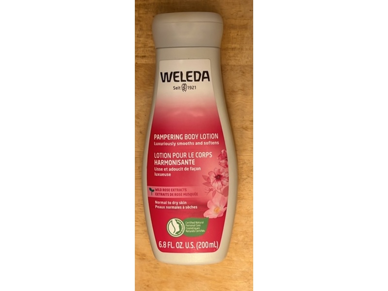 Weleda Pampering Body Lotion, Wild Rose Extracts, 6.8 fl oz/200 mL