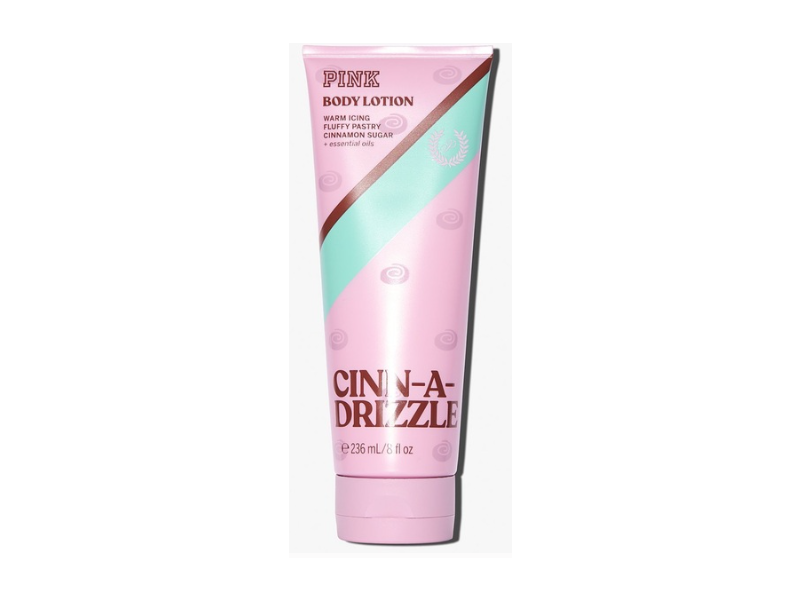 Victoria's Secret Pink Body Lotion, Warm Icing Fluffy Pastry Cinnamon Sugar + Essential Oils, 8 fl oz/236 mL
