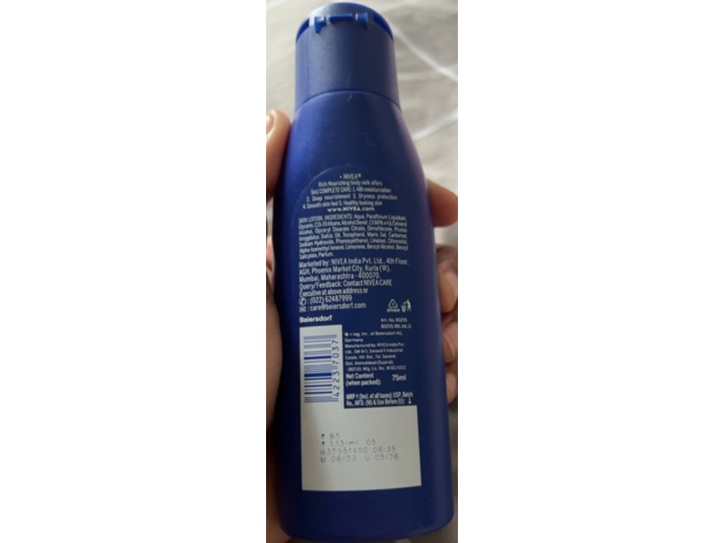Nivea Body Milk Nourishing Lotion, 75 mL