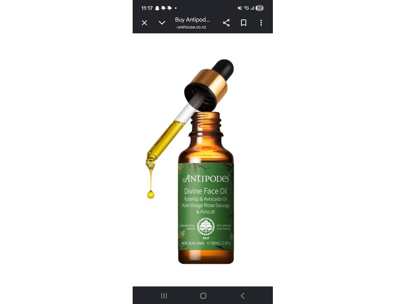 Antipodes Divine Face Oil, Rosehip & Avocado Oil, 1.0 fl oz/30 mL