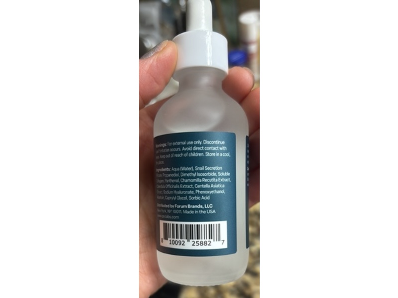 QrxLabs Professional Strength Moisturizing Serum, Snail Mucin, 2 fl oz/60 mL