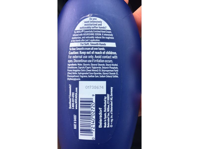 Nivea Essentially Enriched Hand Cream, 2.6 oz/74 g