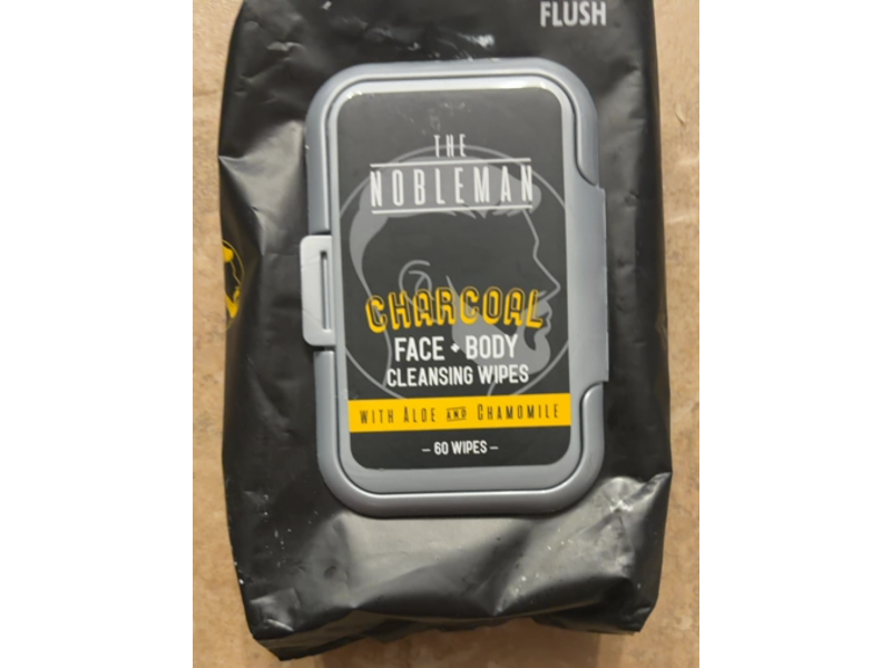 The Nobleman Face + Body Cleansing Wipes, Charcoal, 60 Count