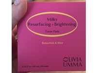 Olivia Umma Milky Resurfacing + Brightening Toner Pads, Bakuchiol & Rice, 4.39 fl oz/130 mL, 60 Pads - thumbnail 2