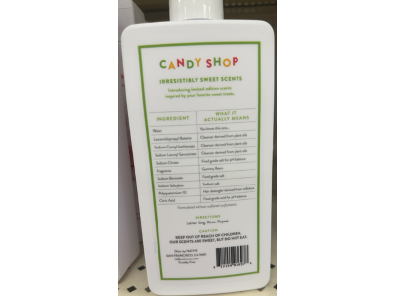 Native Candy Shop Moisturizing Shampoo, Gummy Bears, 16.5 fl oz/487 mL