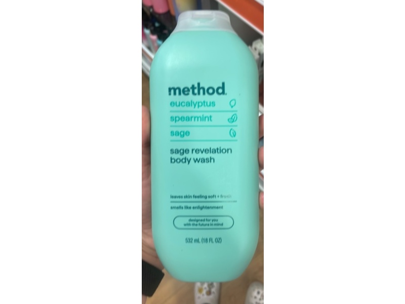 Method Body Wash, Sage Revelation, Eucalyptus + Spearmint & Sage, 18 fl oz/532 mL