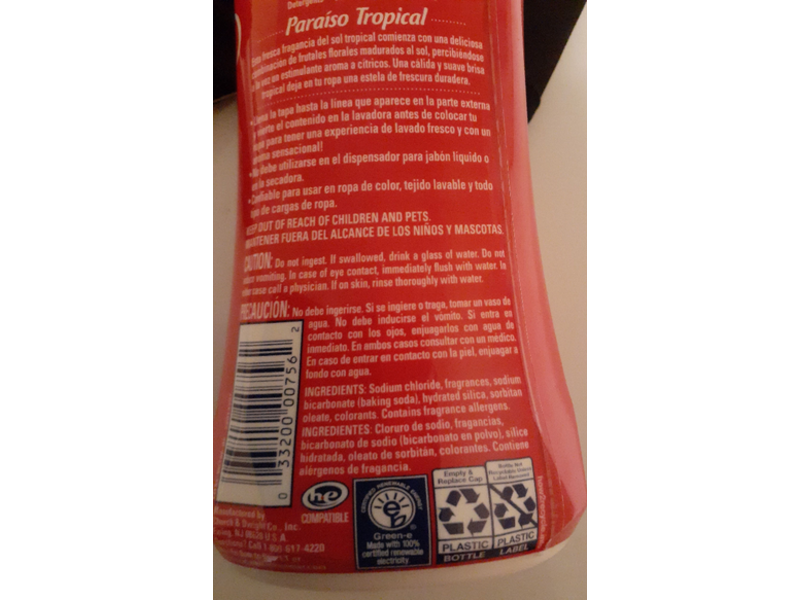 Arm & Hammer Clean Scentsations In-Wash Scent Booster, Tropical Paradise, 15 oz/425 g