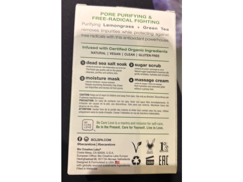 Be Care Love Spa 4 in 1 Manicure & Pedicure Kit, Purifying Lemongrass + Green Tea