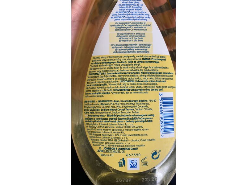 Johnson's Top-To-Toe Wash, 500 ml