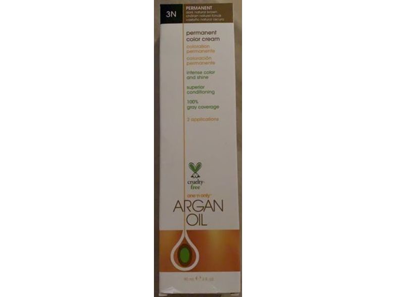 One 'N Only Argan Oil Permanent Color Cream, 3N Dark Natural Brown, 3 fl oz/90 ml