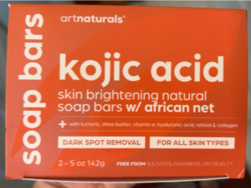 ArtNaturals Kojic Acid Skin Brightening Natural Soap Bars w/African Net, 5 oz/142 g, Count 2