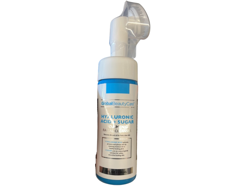 Global Beauty Care Foaming Facial Cleanser, Hyaluronic Acid + Sugar, 5 fl oz/150 mL