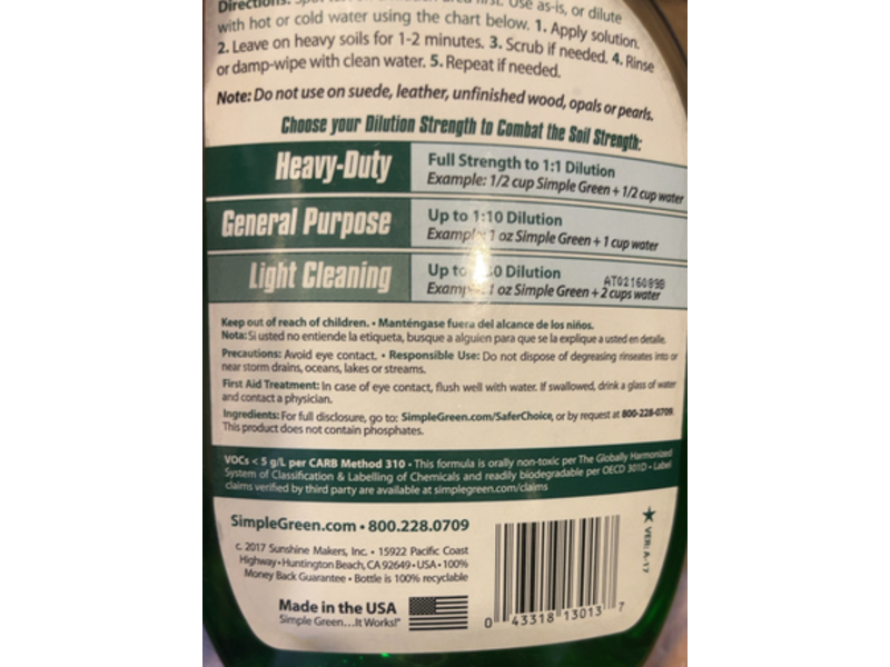Simple Green All Purpose Cleaner, 24 fl oz/710 mL