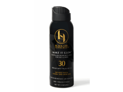 Black Girl Sunscreen Make It Glow Continous Sunscreen Spray, SPF 30, 3 fl oz/85 g