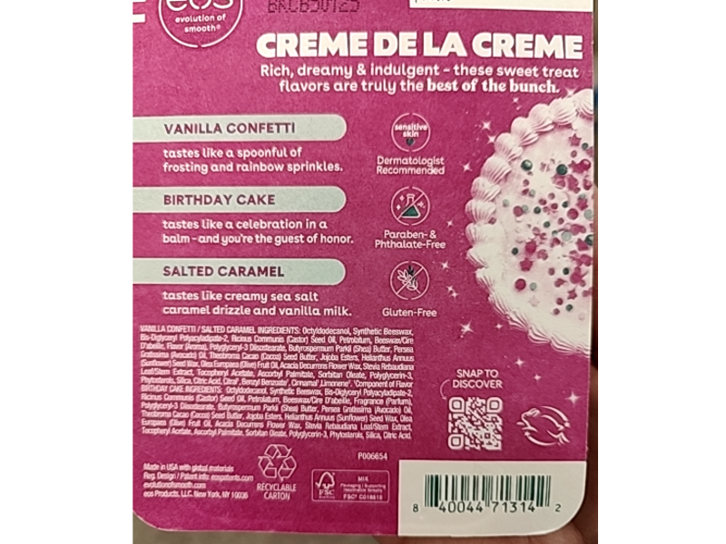 Eos Super Balm Minis, Crème de la Crème, 0.169 fl oz, 3 Count