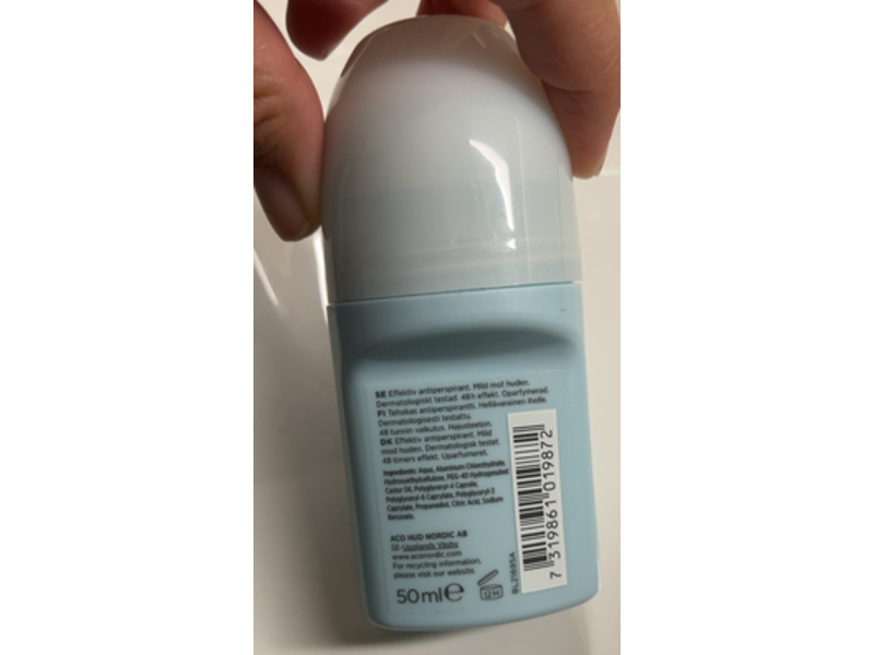 Aco Transparent Antiperspirant Original, Unperfumed & Effective, 50 mL