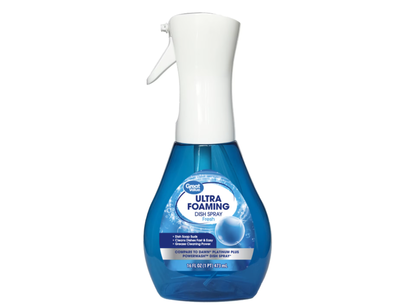 Great Value Ultra Foaming Dish Spray, Fresh, 16 fl oz/473 mL