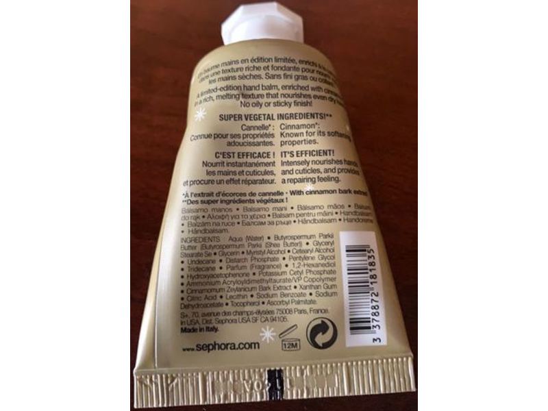 Sephora Cinnamon Hand Balm, Cinnamon Latte Scent, 1 fl oz/30 mL