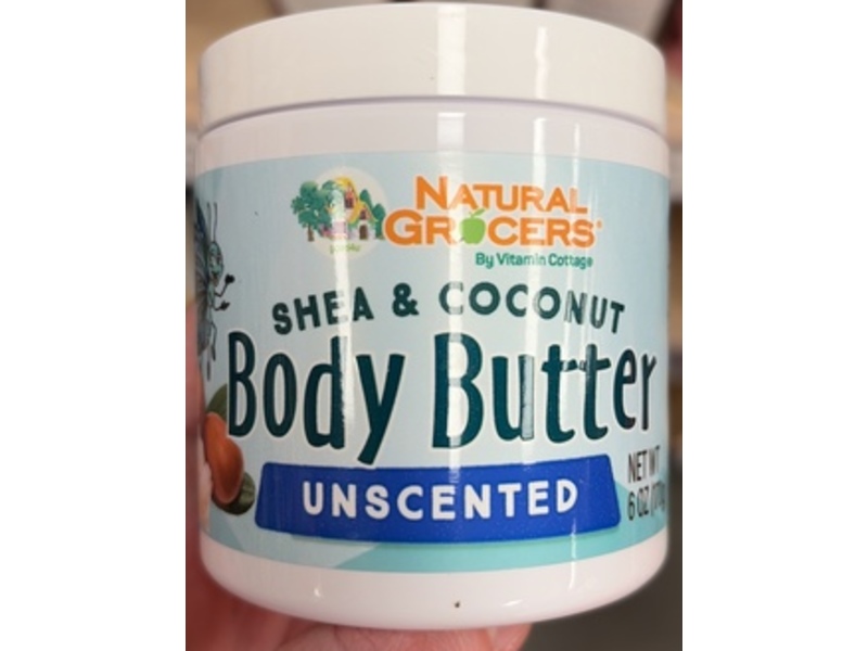Natural Grocers Shea & Coconut Body Butter, Unscented, 6 fl oz/170 g