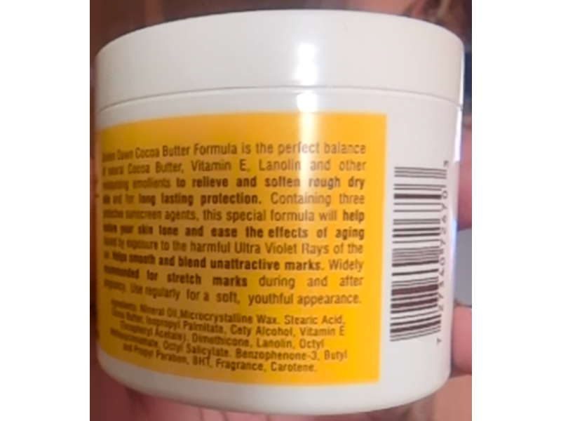 Golden Dawn Cocoa Butter Formula Sunscreen with Vitamin E, 4 fl oz/114 g