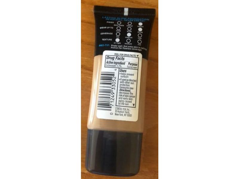 L'Oreal Paris Infallible Pro-Glow 24 Hr Foundation, 209 Caramel Beige, SPF 15, 1.0 fl oz/30 mL