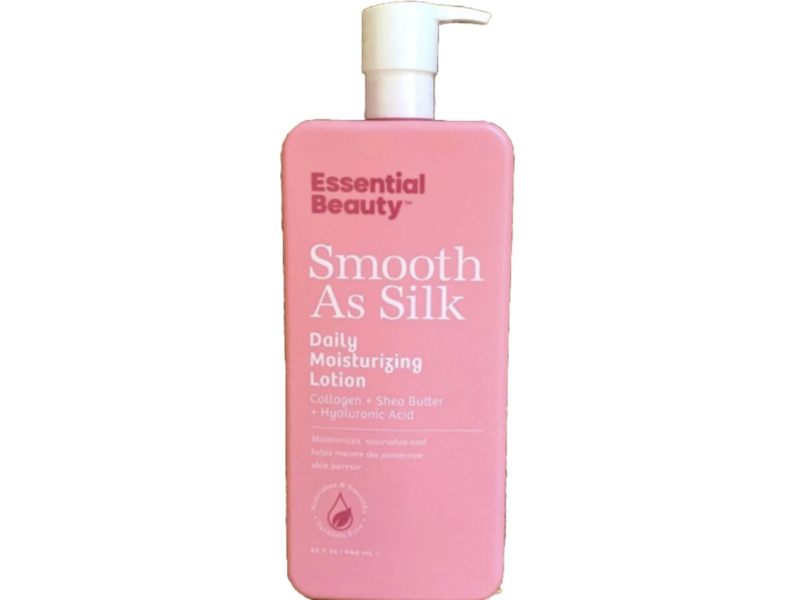 Essential Beauty Soft As Silk Daily Moisturizing Lotion, Collagen + Shea Butter + Hyaluronic Acid, 32 fl oz/946 mL