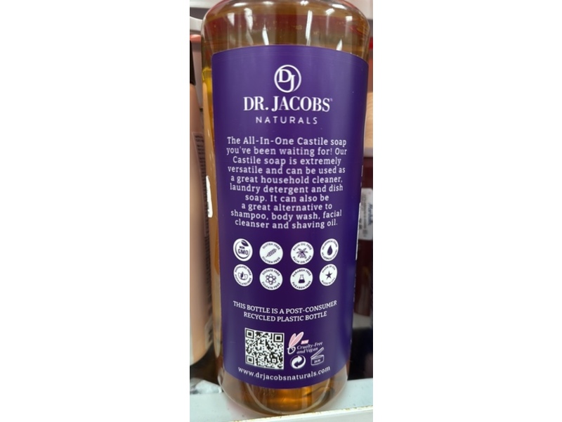 Dr. Jacobs Naturals Pure Castile All-In-1 Soap, Lavender Essential Oil, 32 oz/946 mL