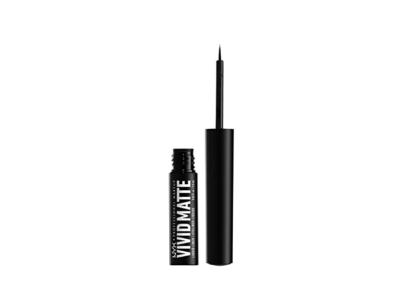 NYX PROFESSIONAL MAKEUP Vivid Matte Liquid Liner, Smear-Resistant Eyeliner with Precise Tip - Black 0.06 fl oz/2 mL