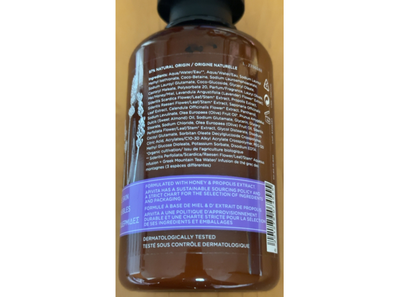 Apivita Gentle Shower Gel, Lavender, 8.45 fl oz/250 mL