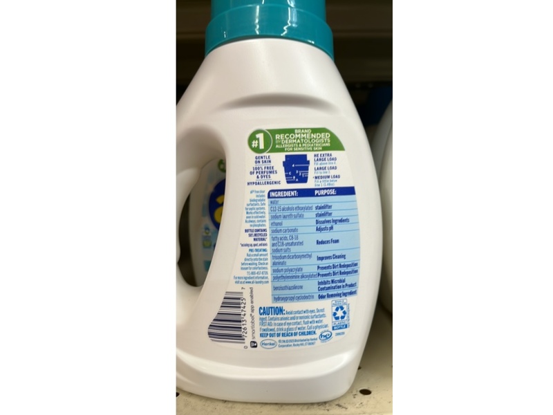 All Free Clear Odor Relief Detergent, 20 Loads, 30 fl oz/887 mL