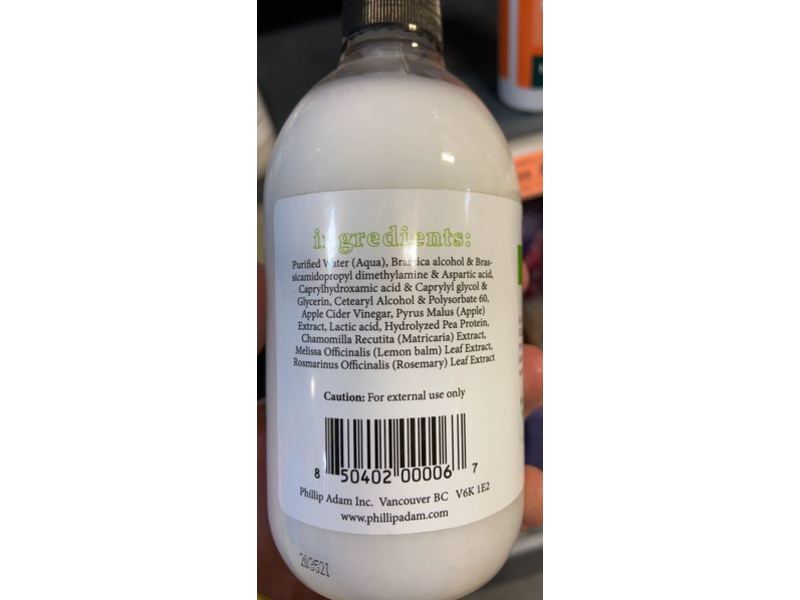 Phillip Adam Conditioner, Apple Cider Vinegar, 12 fl oz/355 mL